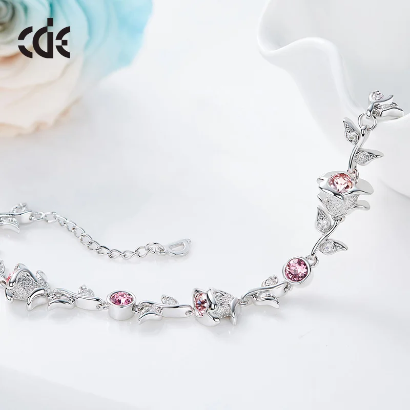 Cdyle Crystals from Swarovski Bracelets Women Bracelet For Women Bangle Austrian Rhinestone Fashion Jewelry Elegant Rose New