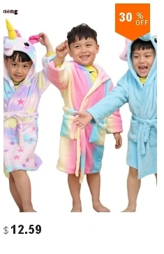 Банный халат для мальчиков и девочек с единорогом, полотенце с капюшоном для детей, детские фланелевые банные халаты Unicornio, пижамы, хлопковые банные халаты с героями мультфильмов, одежда для сна
