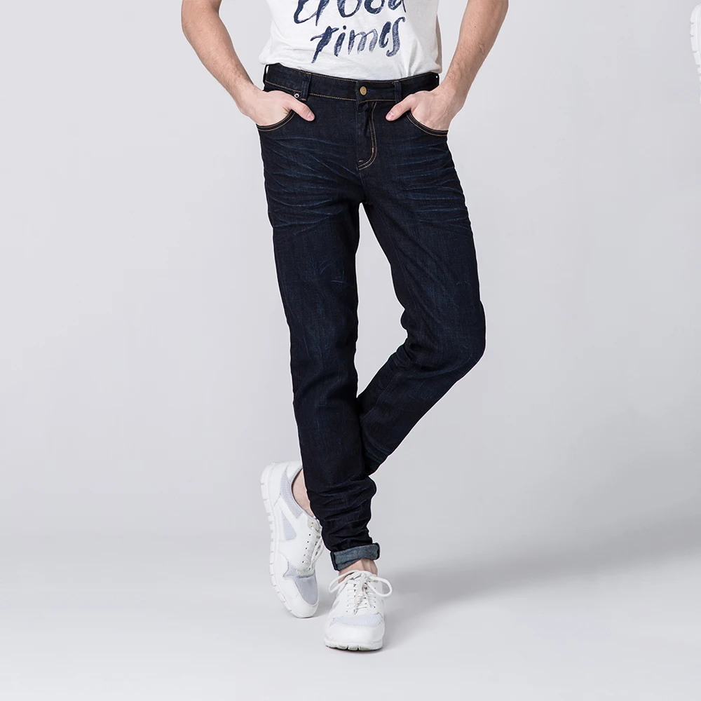 

New Fashion Spring Autumn Mens Jeans Slim Fitness Cotton Elastic Pants Male Clothing Denim Trousers