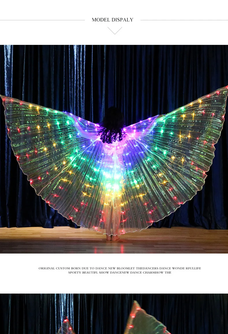 Реквизит для представления Детская Одежда для танцев светодиодный Светодиодные Крылья Light Up костюм интимные аксессуары танец живота крыло