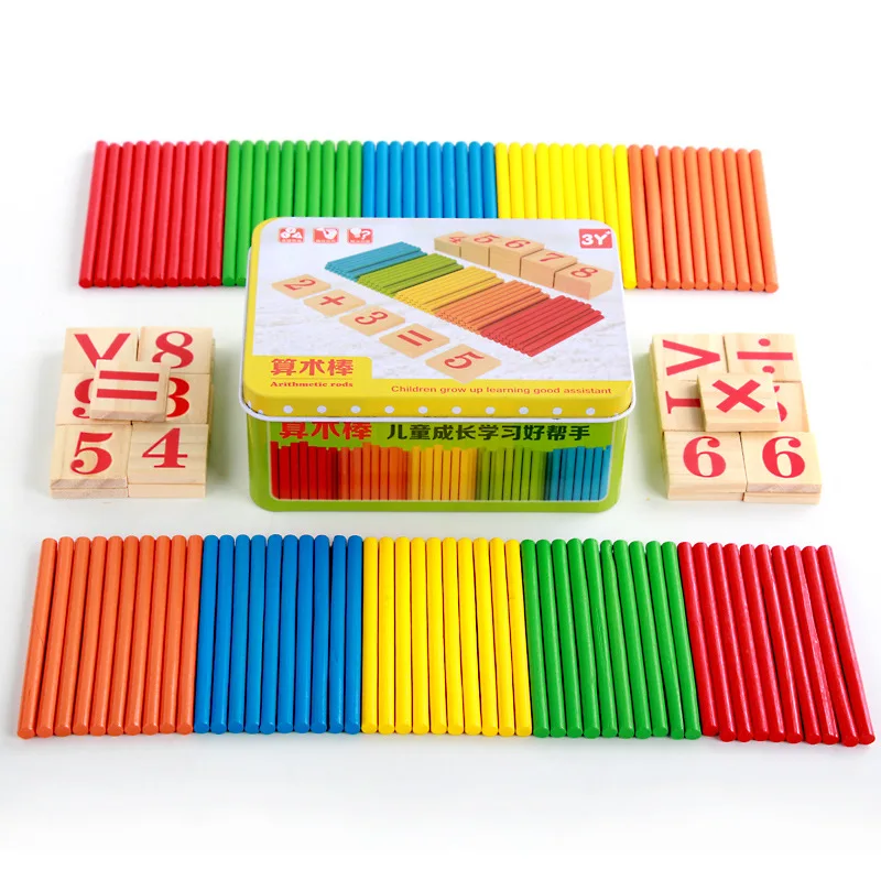 128Pcs Counting Bar Funny Kids Educational Game Wooden Math Number Counter Early Learning With Box Toy For Baby Children TK0201 128Pcs Counting Bar Funny Kids Educational Game Wooden Math Number Counter Early Learning With Box Toy For Baby Children TK0201