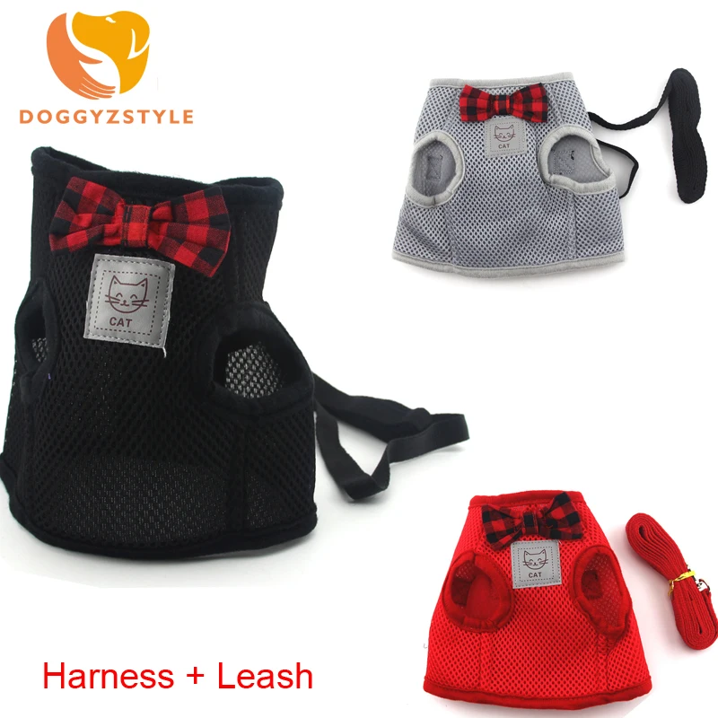 

Breathable Mesh Pet Small Dog Harness Vest Polyester Chest Strape Leash Set For Dogs Chihuahua Outdoor Pets Accessories DOGGYZST