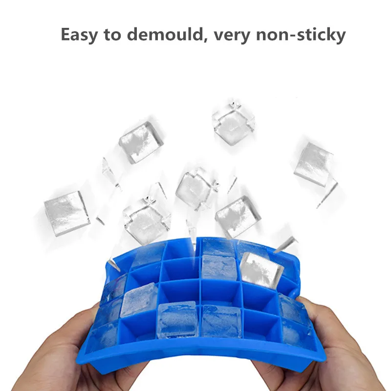 

24 Grid Silicone Ice Cube Tray Molds DIY Desert Cocktail Square Shape Juice Maker Fruit Ice Mold Bar Accessories