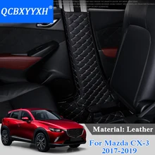 QCBXYYXH 2pcs PU Car Interior B Pillar Side Edge Protection Pad For Mazda CX-3- Anti-kick Mat Car Styling