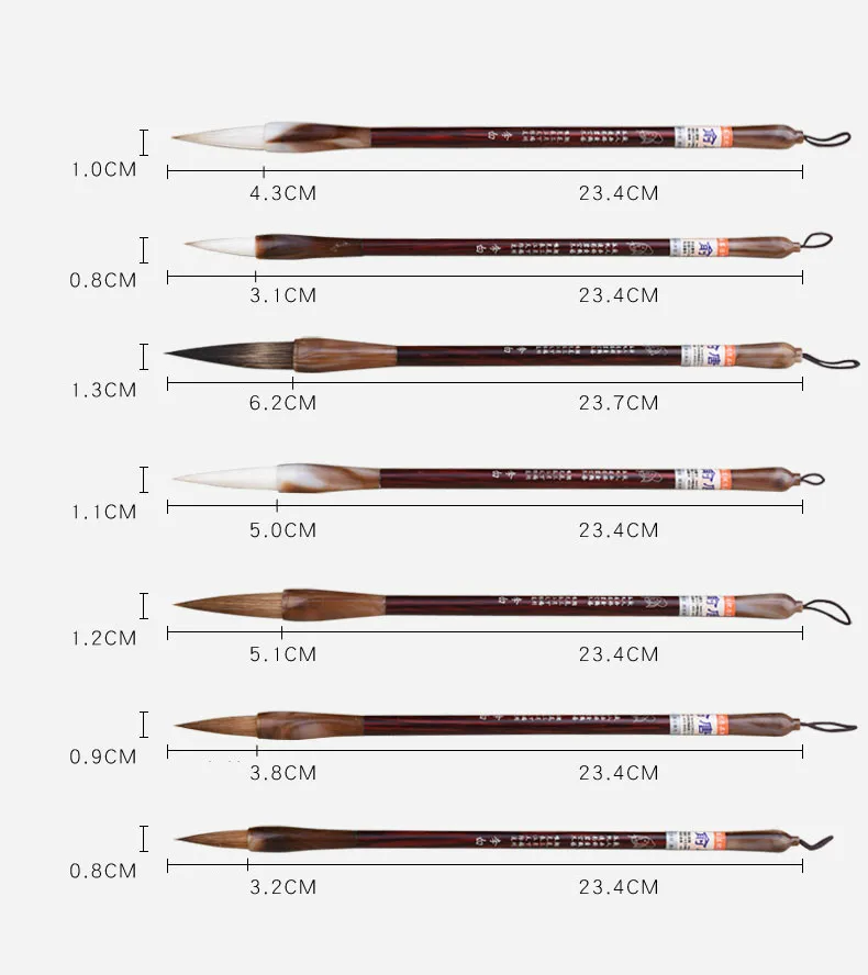 7 шт./компл. китайский ручка-кисть для каллиграфии из барсука несколько волосков китайский пейзаж кисть для рисования акварелью кисти подарочный набор