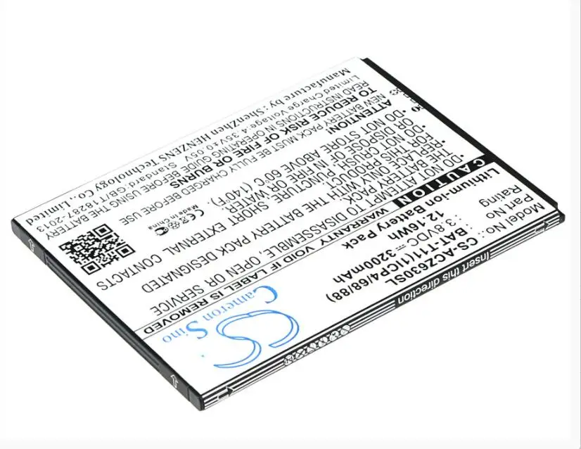 Аккумулятор Cameron Sino 3200mah для ACER Liquid Z630 Z630S T04 BAT T11 (1ICP4/68/88) KT.0010S. 018 мобильный