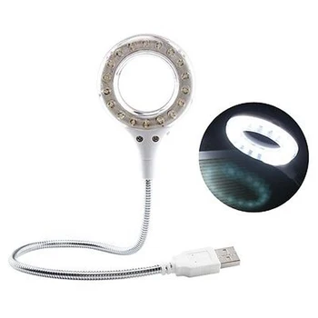 

1 Pcs New Creative Portable Practical 18 LED USB Travel Desk Table Keyboard Reading Light Magnifying Glass Lamp Flexible