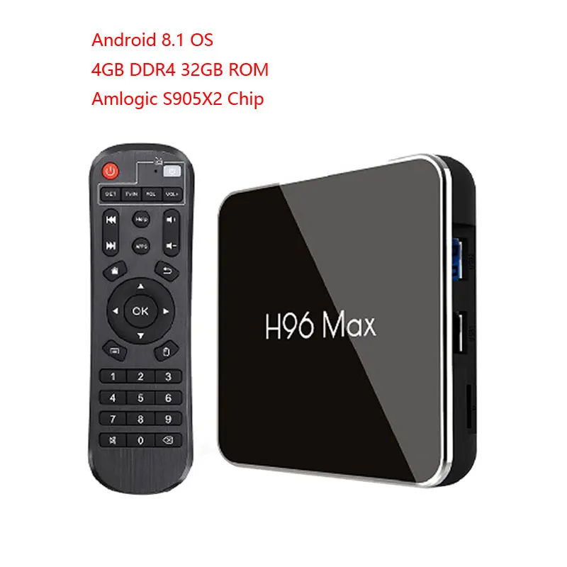 H96Max X2 Android 8,1 Smart tv BOX Amlogic S905X2 LPDDR4 Четырехъядерный 4 Гб 64 Гб 2,4G и 5 ГГц Wifi BT USB3. H.265 4K телеприставка X96 Max - Цвет: 4GB 32GB TV BOX