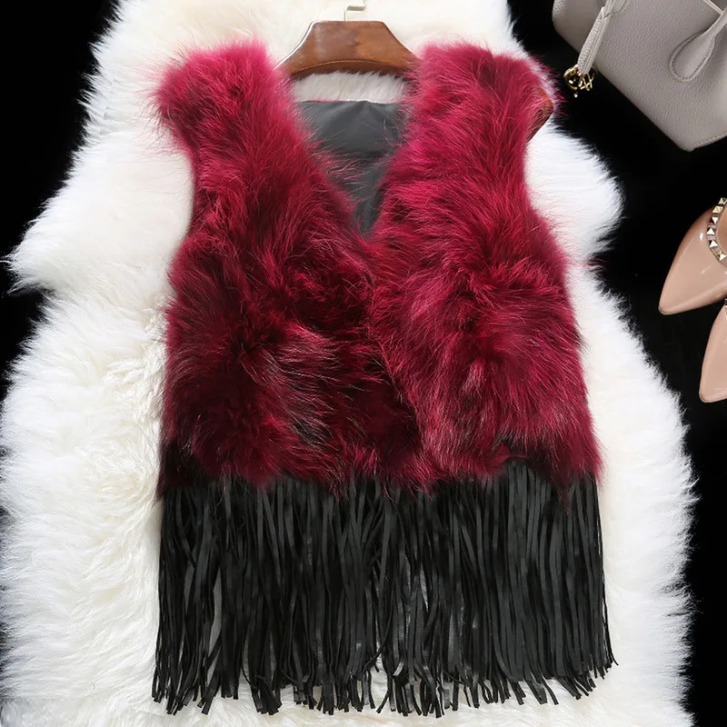 S-6XL Новая мода осень и зима женская одежда высокое-пальто из искусственного меха лисы женский короткий жилет из искусственного меха пальто