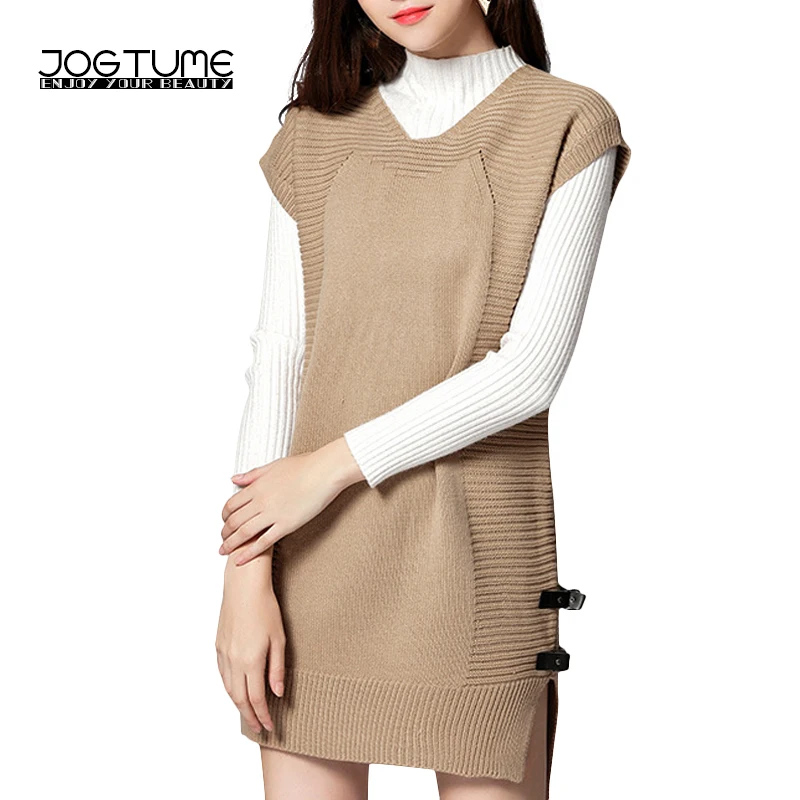 Womens Sweater Vest Plus Size Autumn Winter Sleeveless V Neck Loose