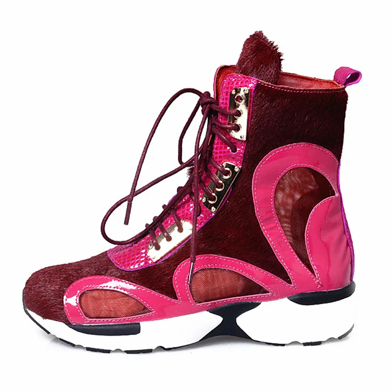 Lace Komfortable Red Gummi Frauen Jady wine Reise Espadrilles Weibliche Flache Creepers Schuhe Rose Rosshaar Brown Stiefeletten Boot Plattform Up RxAqHAIUw