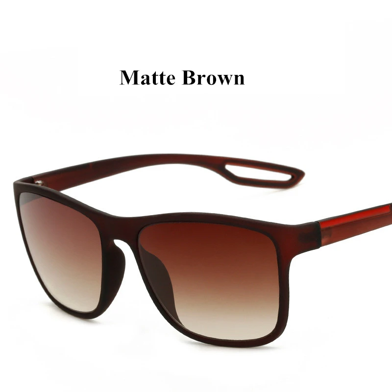 Высококачественные солнцезащитные очки для мужчин, фирменный дизайн, Классическая квадратная оправа для вождения, Винтажные Солнцезащитные очки, мужские солнцезащитные очки для мужчин, ray bann UV400 - Цвет линз: Matte Brown