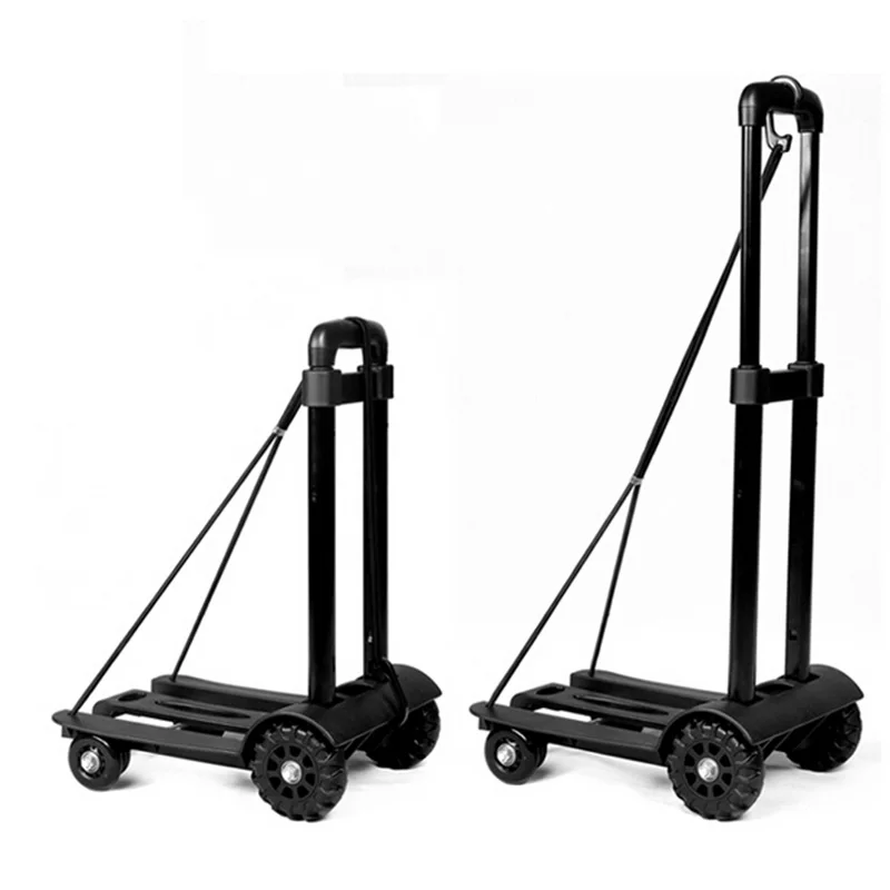 

2016 New Plastic PP Car Folding Luggage Driver Small Cart Shopping Cart Trailer Cargo Pull Rod Load 150KG