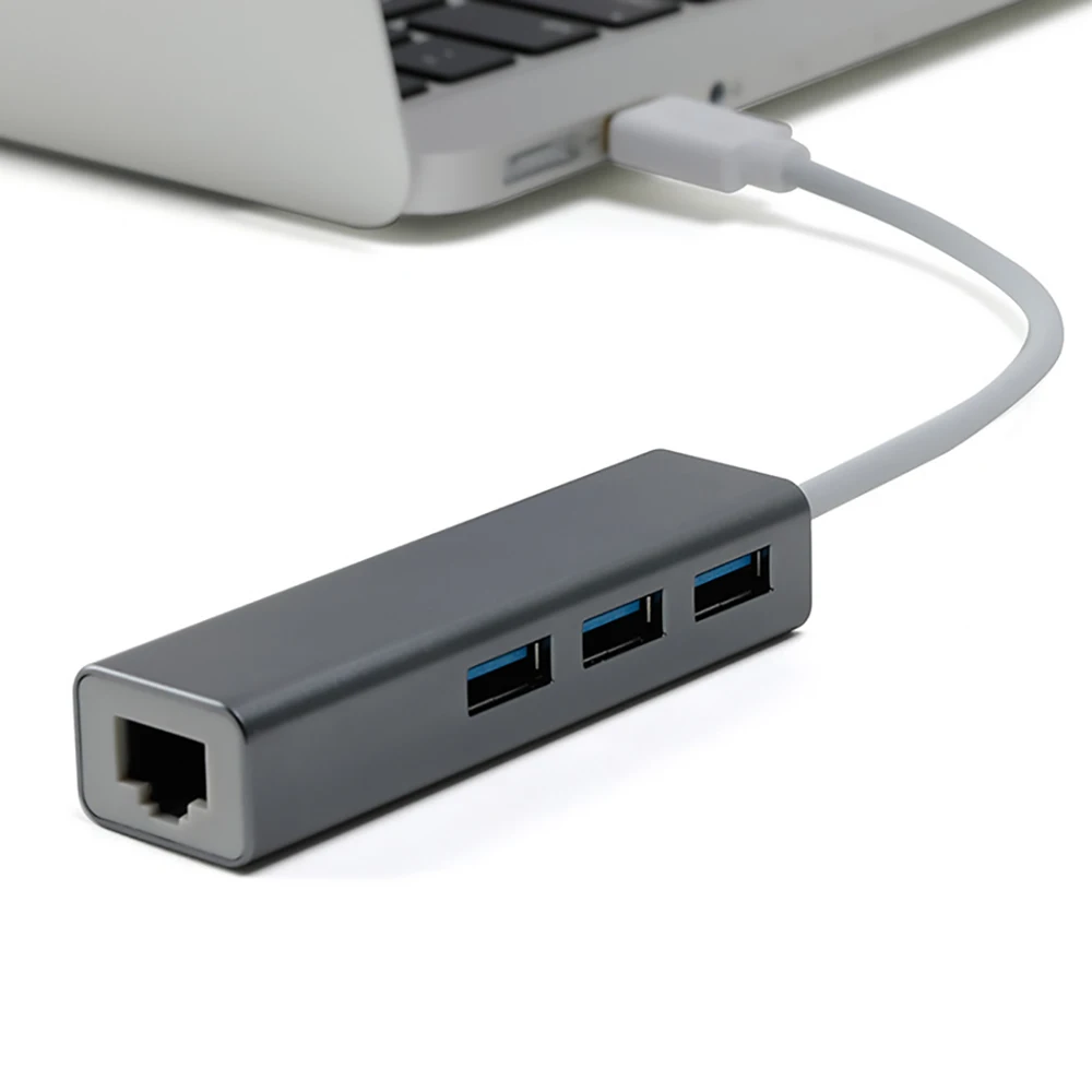 FDBRO Ethernet Rj45 сетевой адаптер 3 Порты и разъёмы Тип usb C концентратор 10/100/1000 Мбит/с Gigabit Ethernet USB 3,0 сетевая карта для MacBook usb C