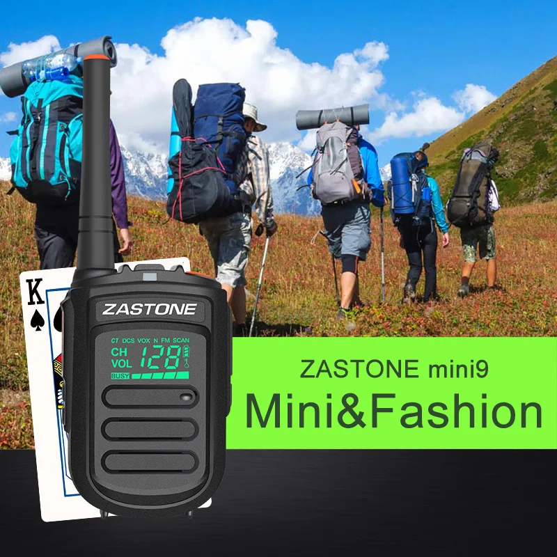 2 шт) Zastone mini9 128 каналов uhf мини тела walkie talkie двухстороннее радио 5 Вт 400-470 МГц портативный Радиоприемник
