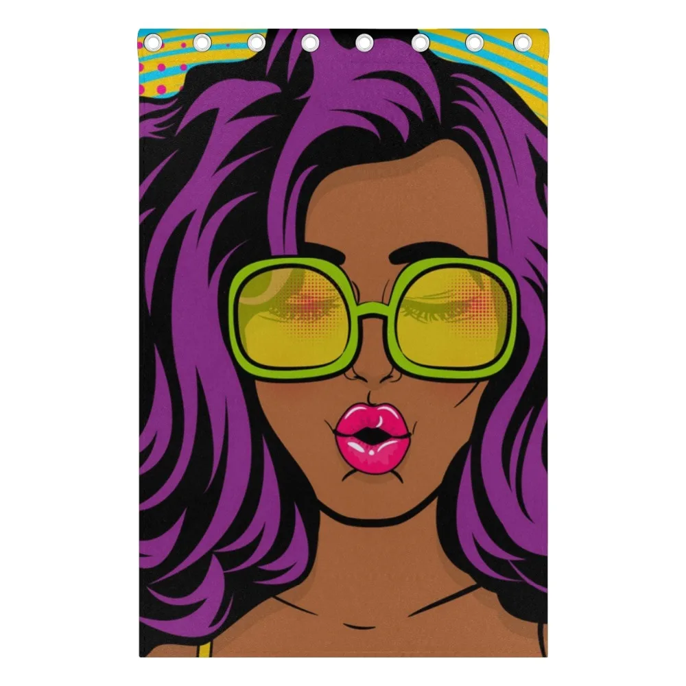 2 piezas de la mujer africana Cortinas de la ventana de apagón para habitación dormitorio Cortinas Rideaux personalizado cortina 2 piezas de la mujer africana Cortinas de la ventana de apagón para habitación dormitorio Cortinas Rideaux personalizado cortina