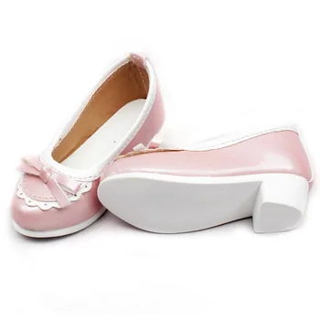 

[wamami] 122# Pink 1/4 MSD DOD BJD Dollfie Mid Heeled Bowite Synthetic Leather Shoes