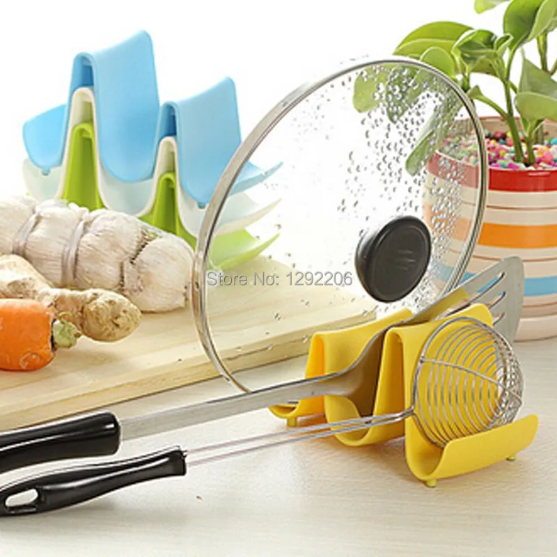 

Hot Creative Convenient Wave Design Pan Pot Cover Lid Rack Stand Holder Cooker