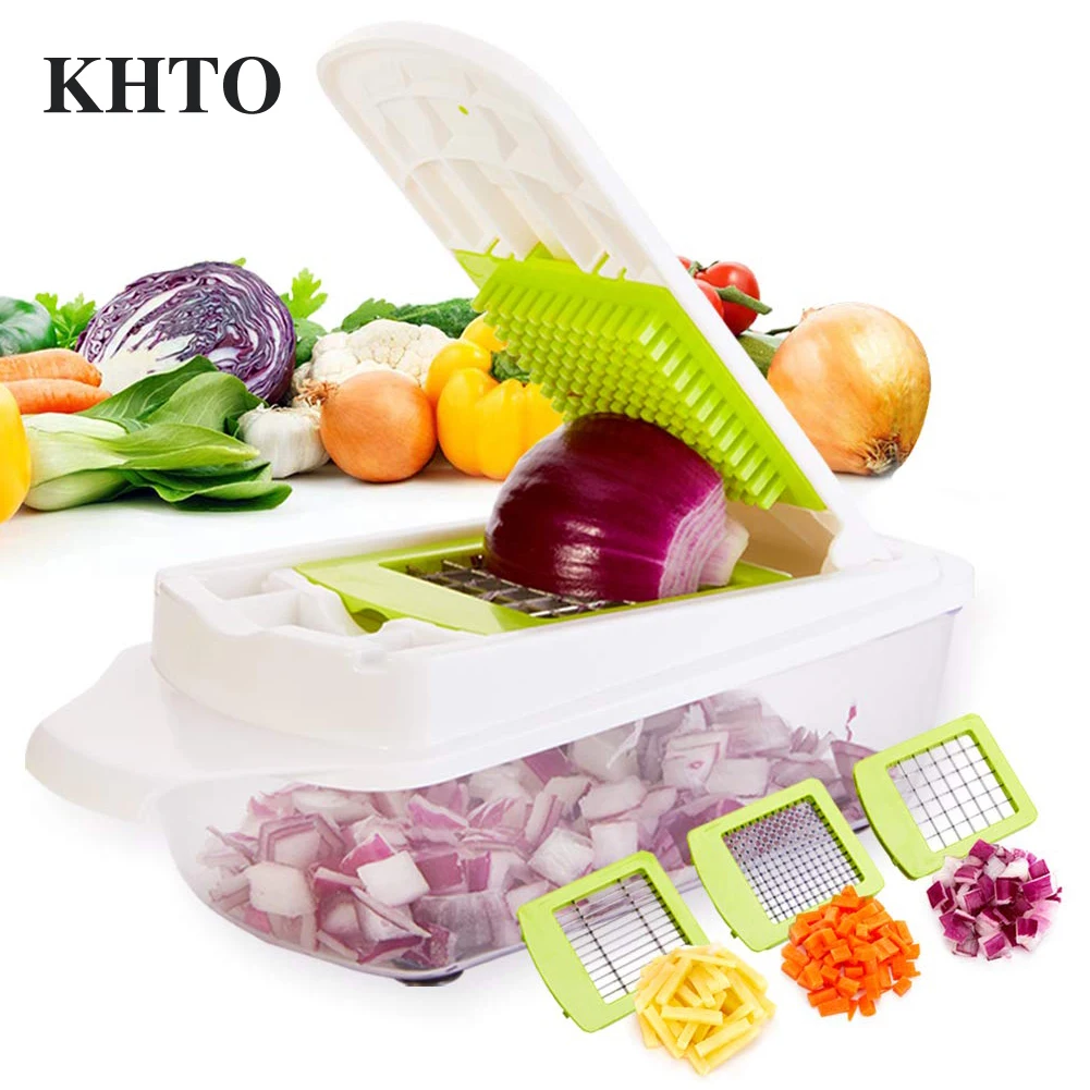 KHTO Vegetable Chopper Onion Chopper Dicer and Fruit Cutter with Multi