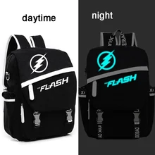 Модная молодежная игры Super Hero Железный флэш-рюкзак школьные сумки для подростка Книга сумка Мстители ноутбук ночь сверкающих рюкзак