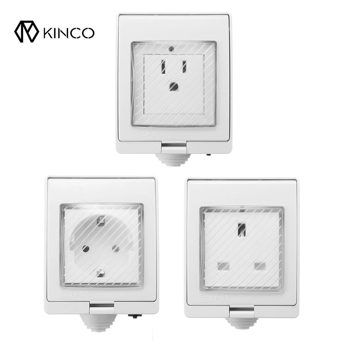 

KINCO New Arrival Waterproof Smart WiFi Power Socket Outlet Work For Alexa Google Home Remote Control Timer Switch 10A Outdoor