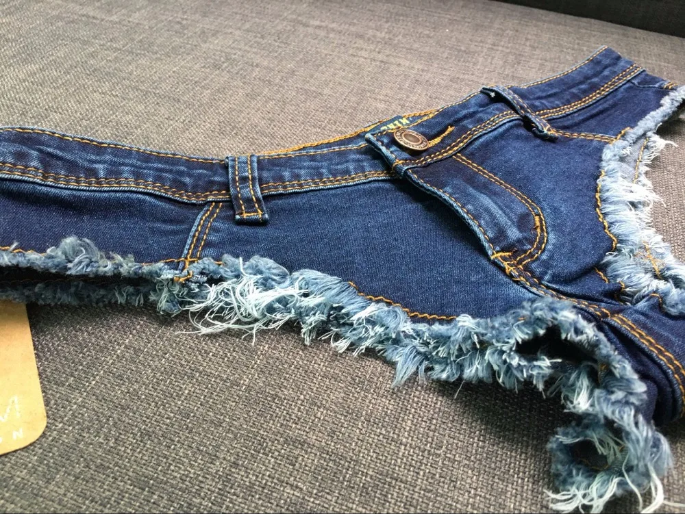 Summer Sexy Low Waist Denim Women Jeans Skinny Elastic Mini Short Pants Hot Butt Tight Exposed Night Club Women Blue Pants Jeans (9)