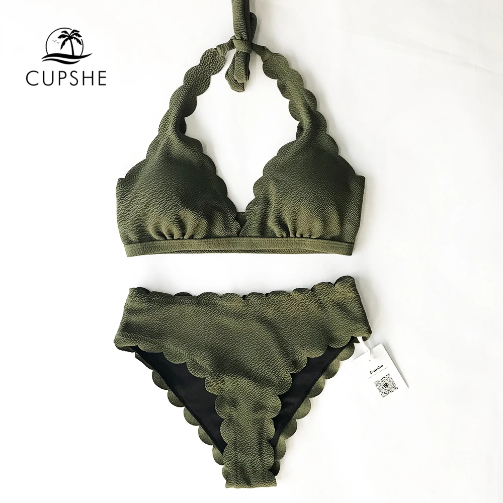 CUPSHE Life Solid Bikini Set Women Summer Plain Halter Two Pieces Swimsuit 2019 New Girls Sexy Beach Bathing Suit Swimwear CUPSHE Life Solid Bikini Set Women Summer Plain Halter Two Pieces Swimsuit 2019 New Girls Sexy Beach Bathing Suit Swimwear