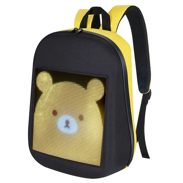 Светодиодный нейлоновый рекламный рюкзак с экраном, динамический рюкзак, сделай сам, двойная сумка через плечо, модные сумки для ноутбука, школьный ранец - Цвет: Красный