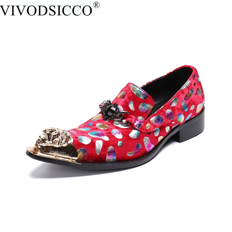 Vivodsicco Do Negócios Casamento Impressão Dos vermelho Apontou Pé Homens Zapatos Senhores Hombre Pena Sapatos Cores Vestido Partido De Dedo Sapatas Couro Azul 7IYFF