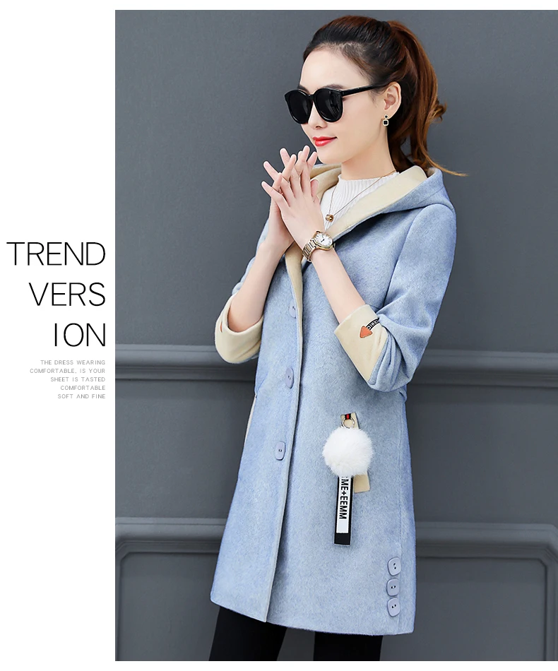 Женское пальто средней длины на осень, новинка года, Стильная осенне-зимняя одежда, Корейская версия