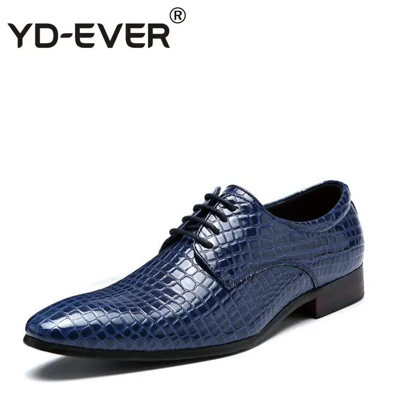 

YD-EVER Luxury Brand Men Shoes Spring Autumn Men Flats Shoes Fashion Business patent Leather Shoes Casual Oxford Men Shoes