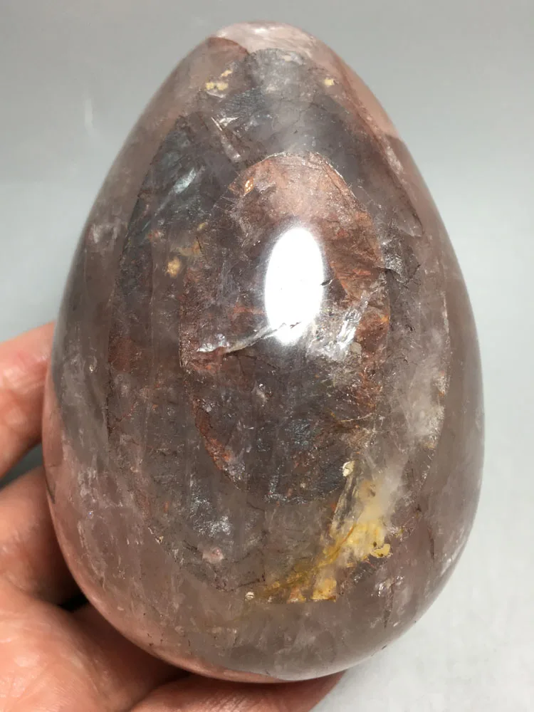

663g Natural RED Gum Flower Egg profile quartz crystal crystals healing stones