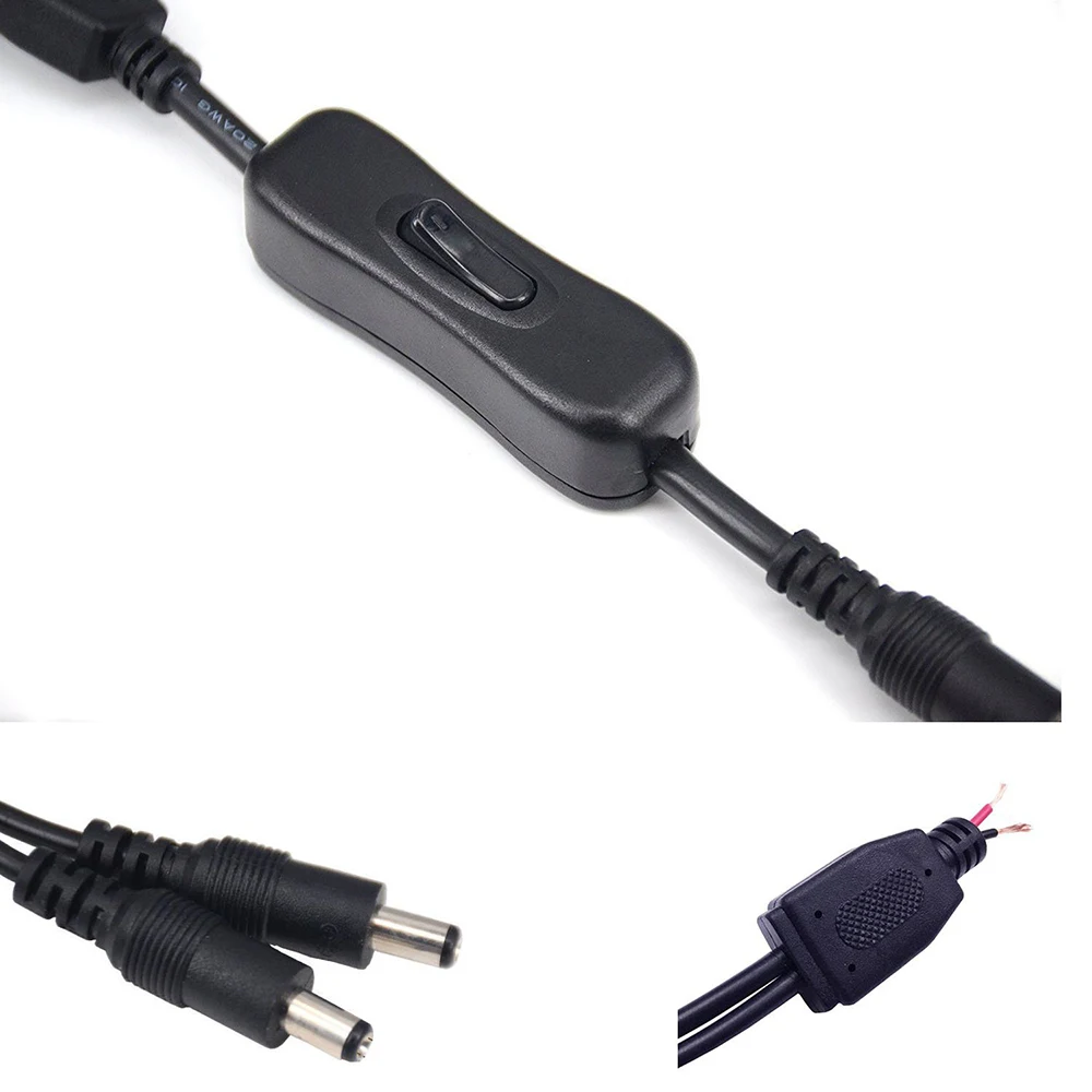 BSOD разъем постоянного тока Splittler с переключателем для мужчин от 1 до 2 3 4 Extansion кабель 5,5*2,1 без сварки для Светодиодная лампа CCTV