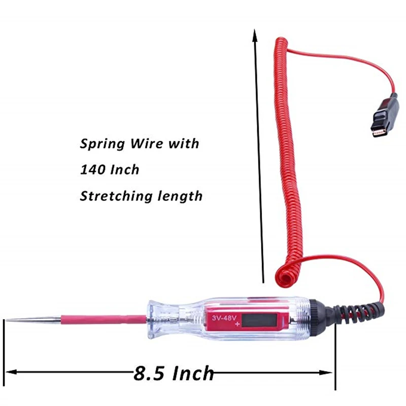 Universal 5-48V Automotive LCD Digital Circuit Tester Voltage Meter Pen Car Truck Circuit Scanner Power Probe Diagnostic Tool