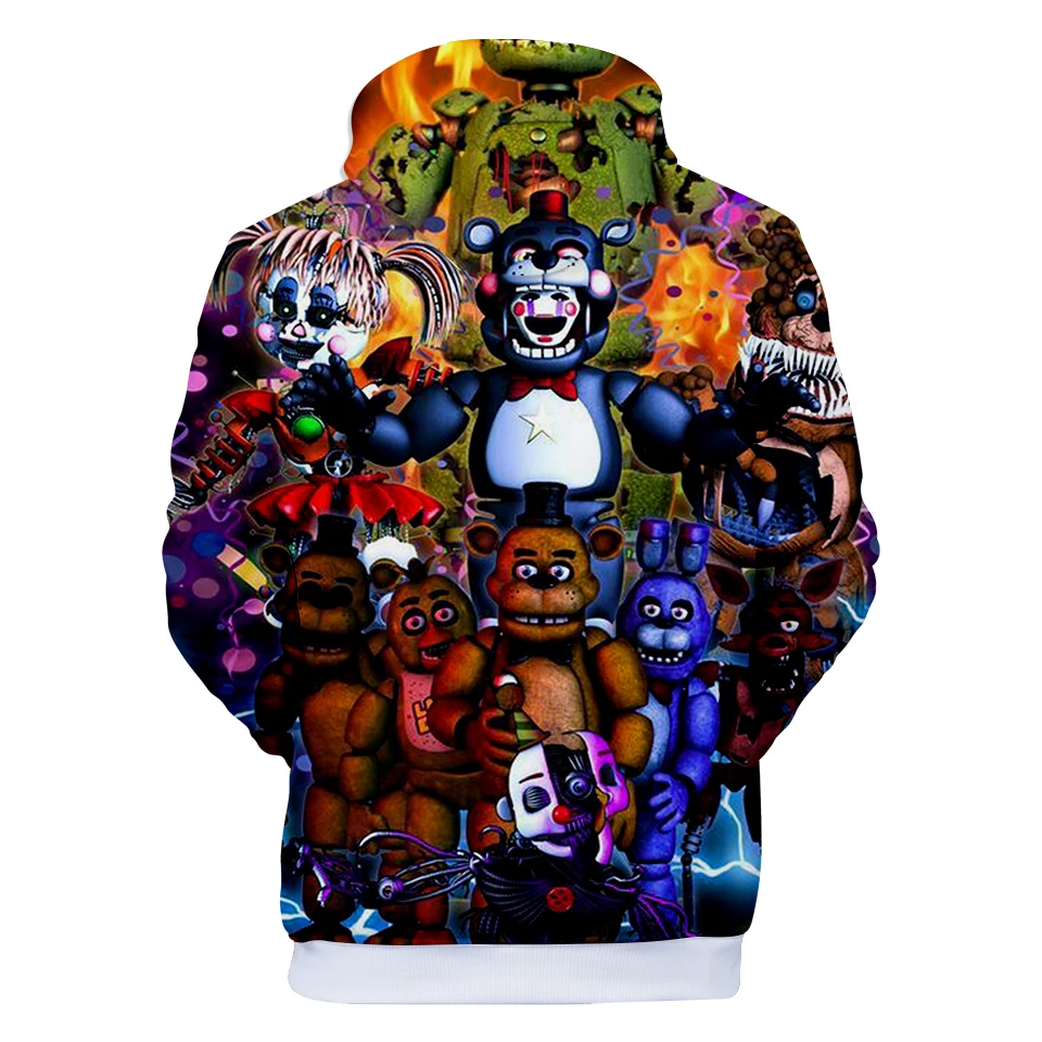 Fnaf толстовки Толстовка Five Nights At Freddy's куртка пальто весна Harajuku мультфильм Медведь FNAF Толстовка Женские кофты Fnaf