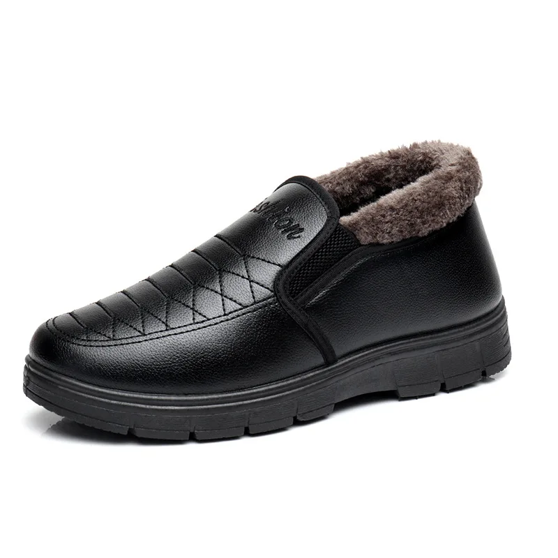

Fashion Black Men's Boots Designer Winter Shoes Men Warm Short Plush Casual Fur Boots Men 2018 New Keep Warm Winter Male Boots