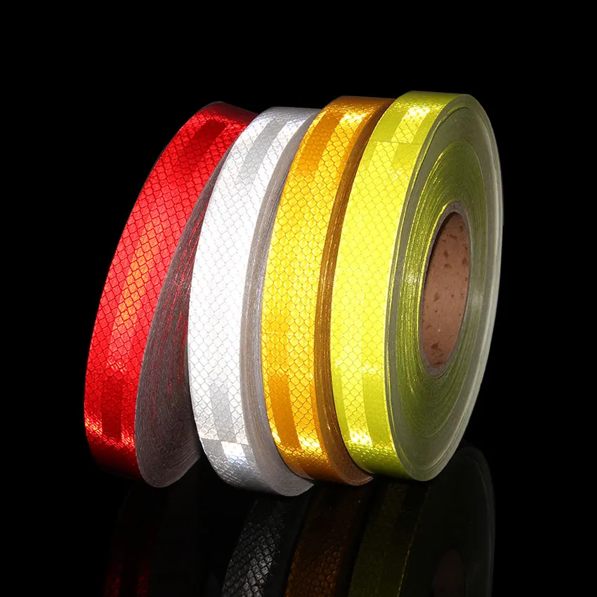 Pegatinas de bicicleta de alta intensidad blanco rojo fluorescente cinta reflectante para casco marco bicicleta calcomanía accesorios bicicleta 25 MM X 5 M