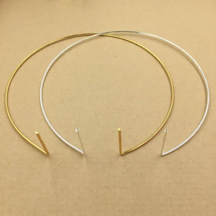 

SEA MEW 20 PCS 16cm Metal Iron Headwear Gold Silver Rhodium Crown Hairbands Base Setting For Jewelry Making