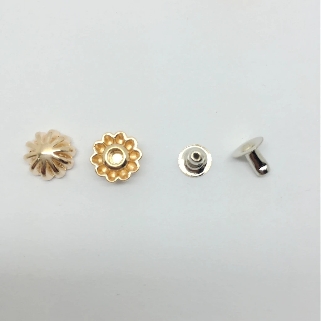 50 Set 9mm Pumpkin Single Cap Rivet Stud Collision Nail Metal Spike Rock Leathercraft Shoe Bag Belt Garment Bracelet Accessories