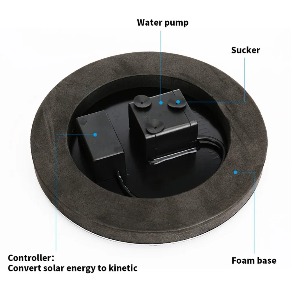 Солнечный насос для водного фонтана комплект для бассейна сада водоема полива погружной круглый фонтан насос с насадками