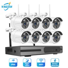 Wifi сетевой видеорегистратор наружного наблюдения комплект Plug Play P2P 8CH 2.0MP HD 1080P 20m ночного видения водонепроницаемые наружные беспроводные наборы для наружного видеонаблюдения с рекордером