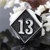 2017 Lucky Number 13 Pendant 316L Stainless Steel Fashion Cool Man Cross Biker Pendant 2
