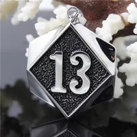 2017 Lucky Number 13 Pendant 316L Stainless Steel Fashion Cool Man Cross Biker Pendant 2