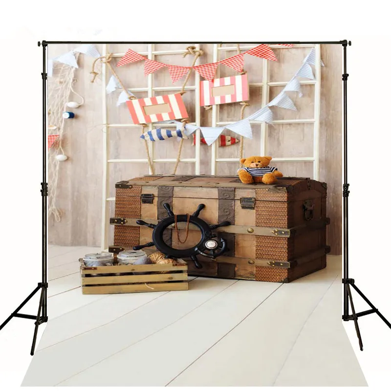 Розовый день рождения фон для фотографии 5x7ft древесины перевозки новорожденных