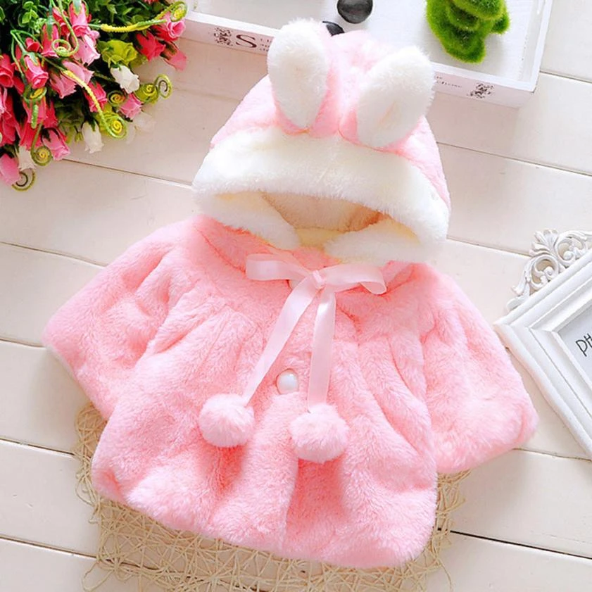 Cute Soft Baby Infant Girls Autumn Winter Coat Cloak Jacket Thick Warm Clothes Cute Soft Baby Infant Girls Autumn Winter Coat Cloak Jacket Thick Warm Clothes