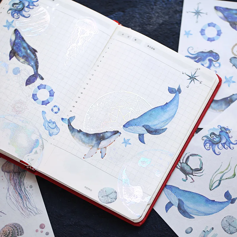 

4PCS/ PACK Kawaii Cute Whale Sticker Diary Marker Planner Stationery Stickers Scrapbooking School Supplies Bullet Journal sl1532