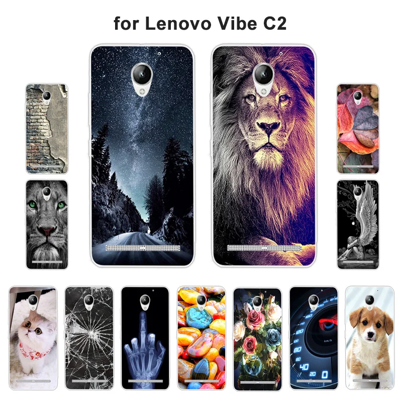 

5.0 inch for Lenovo Vibe C2 Dog Cat Phone Case Clear Silicone for Lenovo C2 Power K10A40 Cover Slim TPU Soft Back Shell Fundas