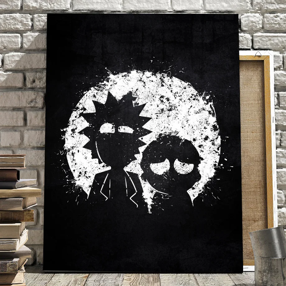 

Art Posters Nordic Modular Black White Cartoon Pictures Decepticons Rick And Morty Decor Wall Paintings Kids Home Prints Canvas