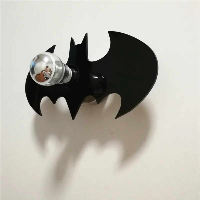 Настенный светильник с изображением животных, летучей мыши, логотипа Бэтмена, теплый ночной Светильник E27, лампа для детской спальни, художественный декор, проекция, тень, акриловая пластина