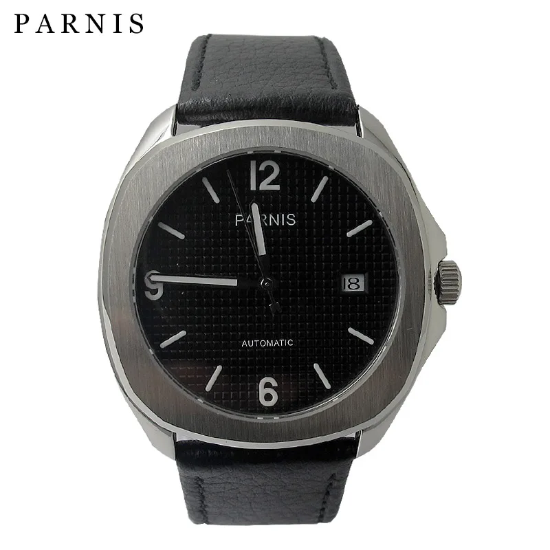 

Casual 40mm Parnis Watches Women Black Dial Stainless Steel Case 2824 Automatic Watch Men Mechanical Wristwatch